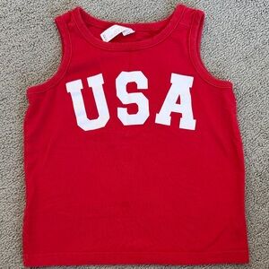 Red Tank Top with USA Print